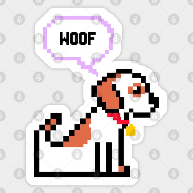 Pixel Dog Sticker by SuperrSunday